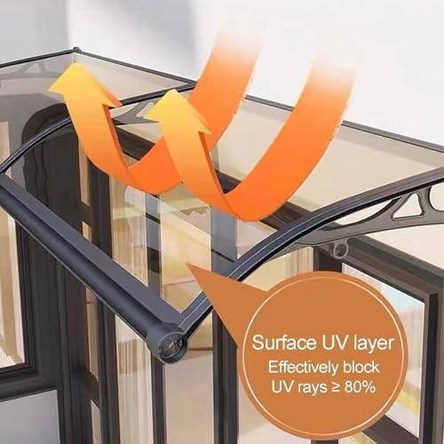 Auvent de porte en polycarbonate haut de gamme et aluminium durable