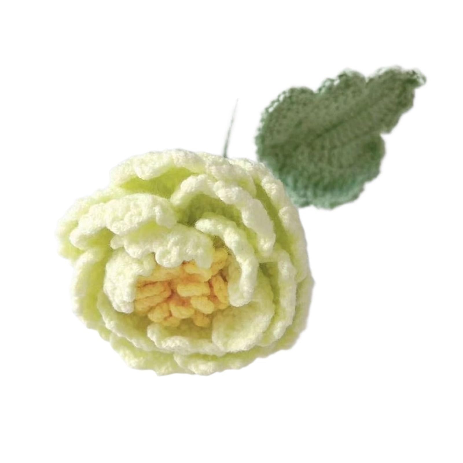 ENWWCH 2pcs Handmade Crochet Peony Bouquet Wool Hand-woven Woven Flowere Simulation Flower Artificial For Home(Color6)