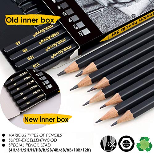 MISULOVE Professional Drawing Sketching Pencil Set - 12 Pieces Art Drawing Graphite Pencils(12B - 4H), Ideal for Drawing Art, Sketching, Shading, for Beginners & Pro Artists - Thumbnail 3