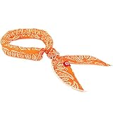 N-rit Cooling Scarf [Orange Paisley, Cotton], Wrap a Soaked Tie Around Neck to Chill Out. Crystal Polymers Keeps Wet and Reusable. Great for Outdoors, Sports, Travel, Exercise