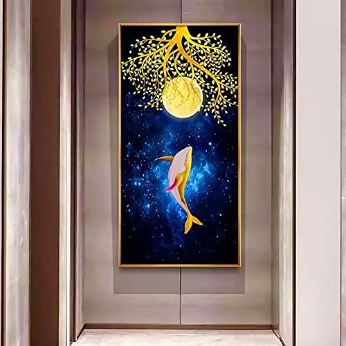 Artisanat de point de croix diamant lune pour décorer le salon