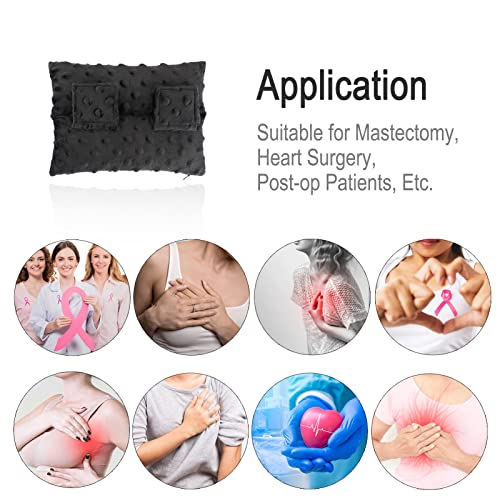 Image of Little Port Pillow Heart Surgery Pillows for Chemo Port After Open Heart Surgery Recovery Gifts Bypass Pacemaker Must Haves Protector Cushion Minky Dot Black