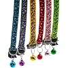 Reflective 2 Pack Breakaway Cat Collars with Bell Leopard Pattern Cute Kitty Adjustable 7.5-12.5 Inch Safe Kitten Collars Charms (Blue)