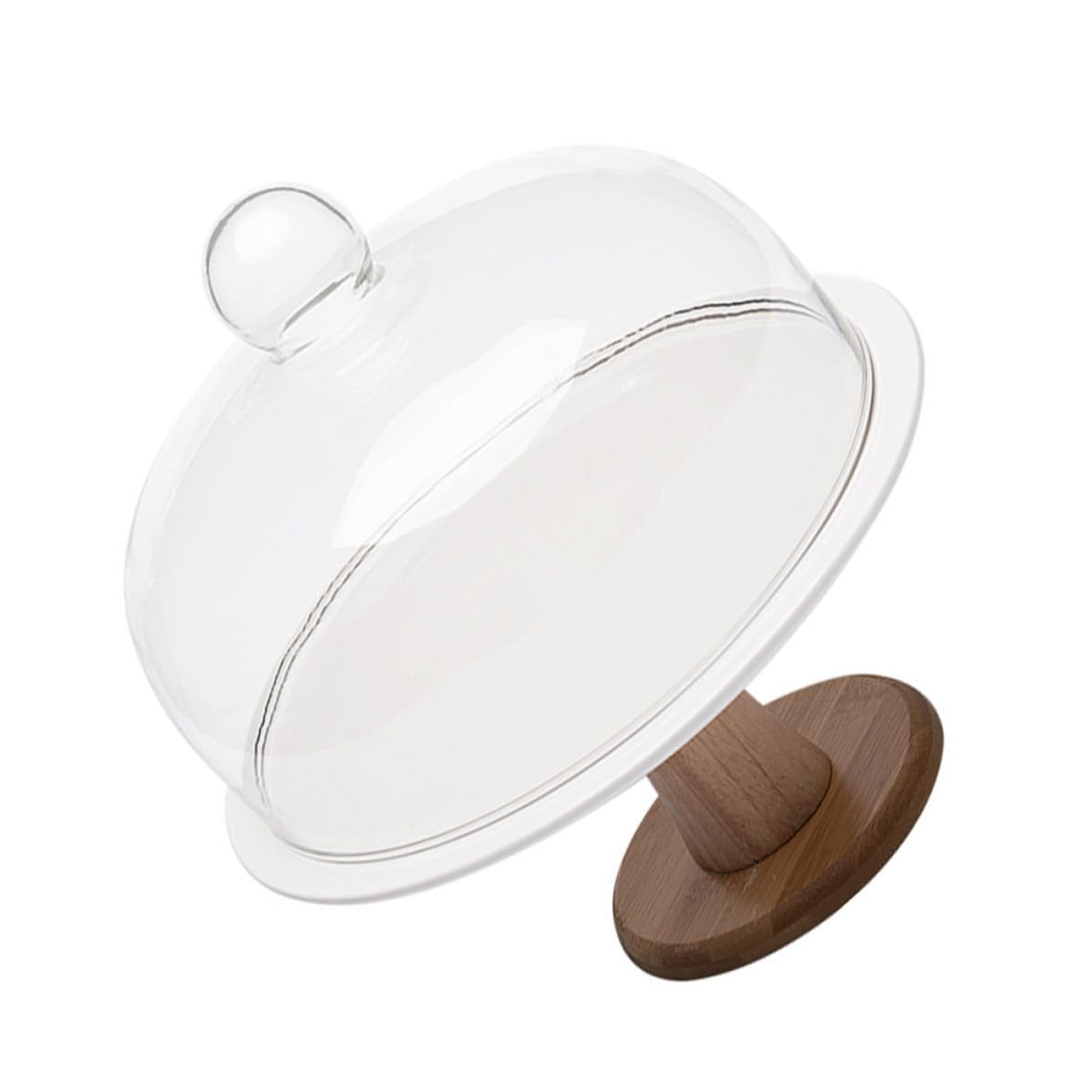 Keramik Tortenständer für Kuchen mit Deckel aus Glas und Desserts
