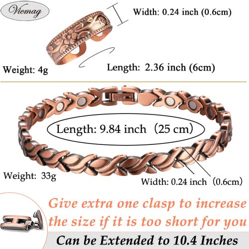 Vicmag Copper Anklet For Women Magnetic Ankle Bracelet With Ultra Strength Magnets 99.9% Solid Copper Valentine's Day Gift For Her (Adjustable) #TOP1