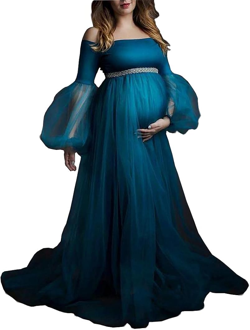 Maternity Robe for Photoshoot Off The Shoulder Pregnancy Dress Amazon
