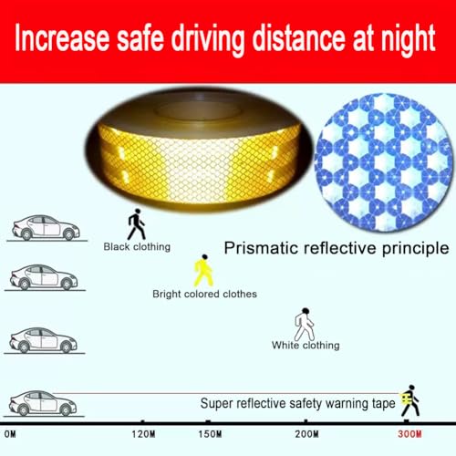 Reflektierendes Klebeband, hohe Intensität, wasserdicht, Sicherheitswarnaufkleber für den Außenbereich, ideal für Fahrräder und Fahrzeuge