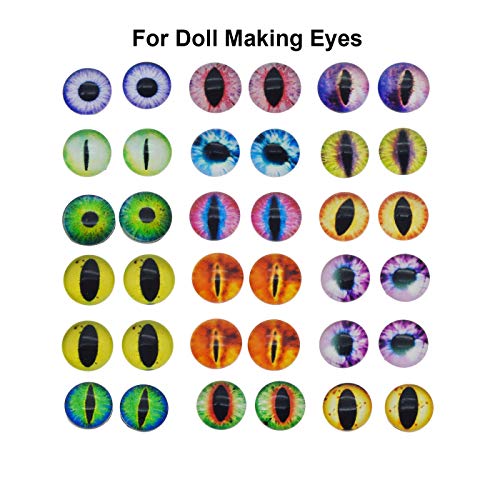 Glass Dragon Cat Eye Flatback Dome Cabochon for Jewelry or Doll Eyes Making (20MM-100PCS)