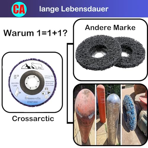 Crossarctic 125mm CSD Scheibe, 5 Stück lila Reinigungsscheiben Schleifscheiben, Nylon Flex Scheiben Entfernung Von Farben Rost für Winkelschleifer