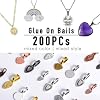 200PCs Glue on Bails for Jewelry Making, Necklace Pendant Pinch Finding & Supplies for Crafts Making (Mixed Color) #1