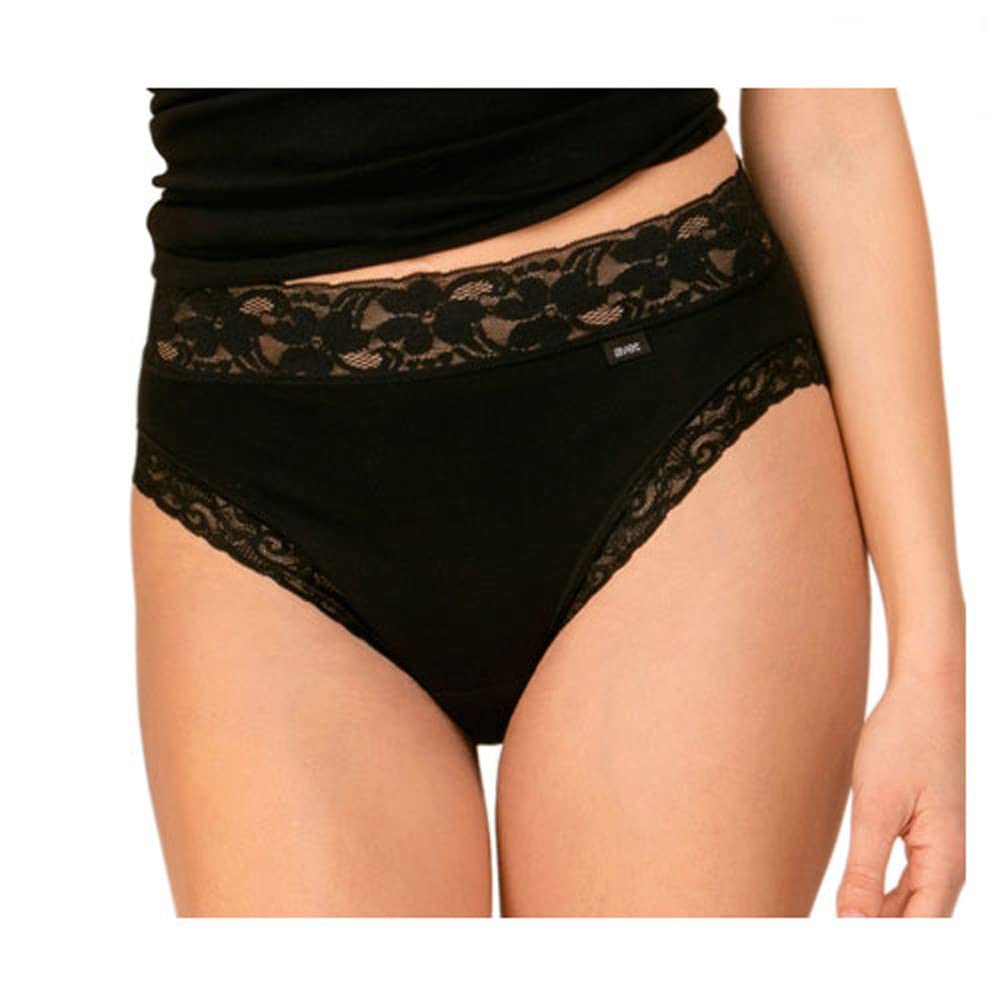 AVET - 3324 Pack de 6 Braga Mujer Alta Algodon Lycra sin Costuras y Encaje Color: Petalo Talla: M