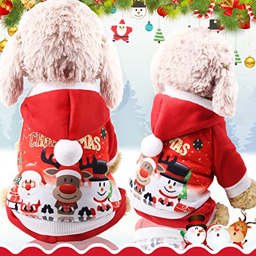 SZ-LY 2er-Pack Hundeweihnachtskleidung, niedliche Schneemann-Rentier-Welpen-Welpenkleidung für kleine Hunde Jungen Mädchen Hundezubehör Urlaub Hund Katze Cosplay Bekleidung Cover