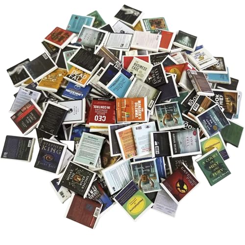 LUFEEMGA 200 PCS Miniature Books, White, Paper, Classic Style, 1:24 Scale, Small, Unisex, Book Theme, Miniature Toy Furnishing