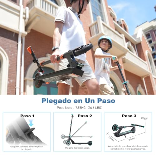 Miniatura 8 de Rcb R15 Patinete Eléctrico Niños 8-12-16 Años - Máx.20 Km H, Autonomía Máxima 16 Km, Scooter Eléctrico Plegable Para Niños - Regalo Para Niños Y Adolescentes Negro-Azul