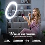 NEEWER 18"/45cm Ring Light Kit [New Version], 55W 5600K Dimmable LED Ringlight with Tripod Stand Phone Holder for iPhone Selfie Makeup Lash Tattoo Studio Photo Video Recording Studio Lighting, RL-18