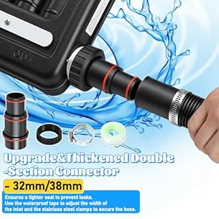 Bamgoten 2026 Upgraded Solar Pool Heater, with Height-Adjustable Support Feet, Solar Water Heater for Above-Ground and Inground Pools, Includes 2 Adapters, 2 Hoses & Clamps, 2 Plumber Tapes