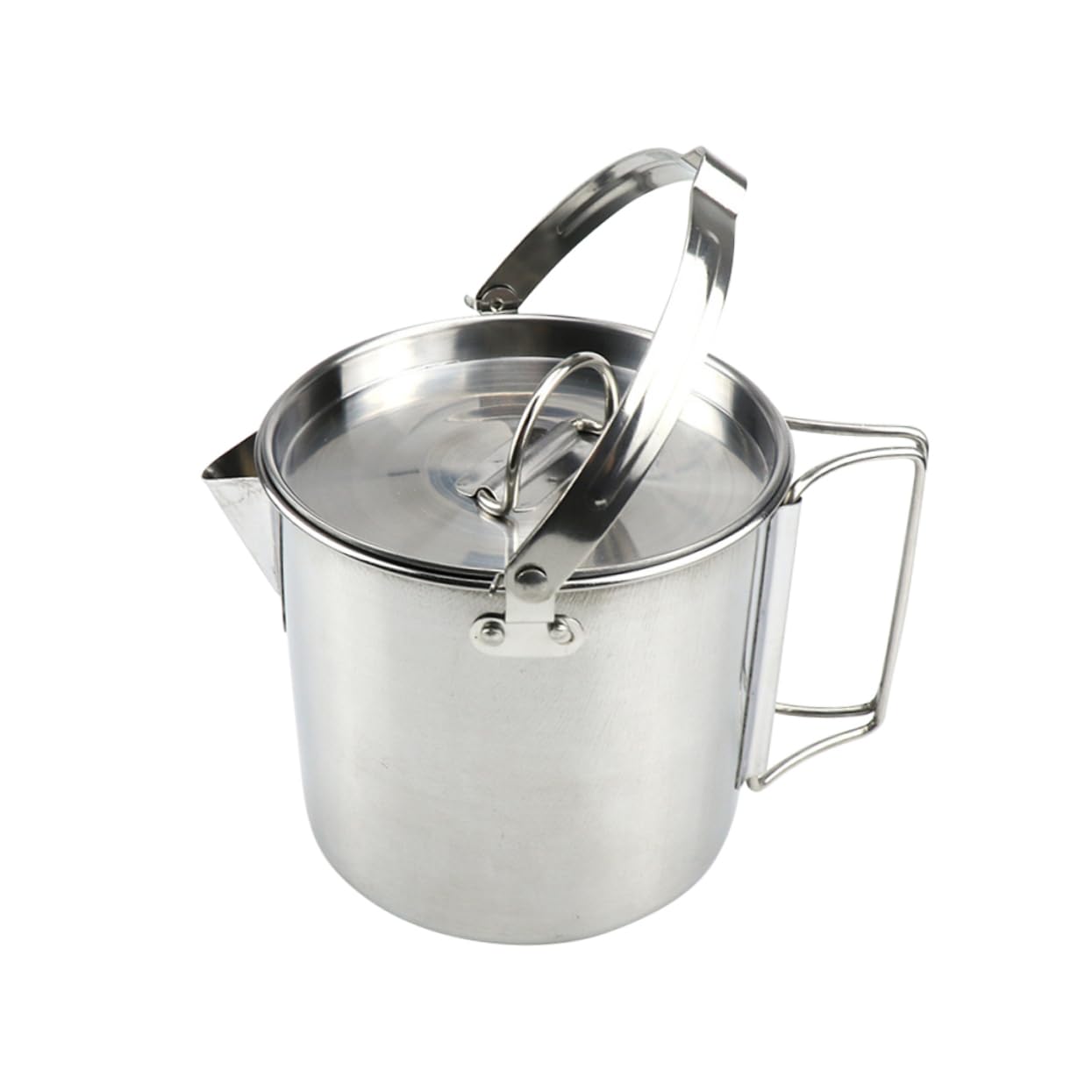 VICASKY Collapsible Stainless Steel Kettle Lightweight Hanging Pot for Boiling Water Cooking Soup and Brewing for Camping Hiking and
