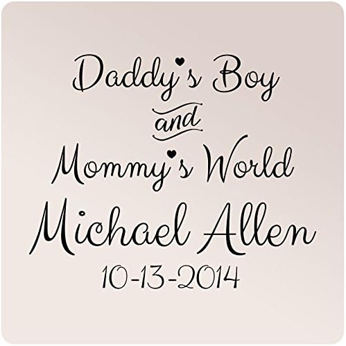 Calcomanía de pared personalizada con nombre de 30 x 24 pulgadas, para la fecha de nacimiento del mundo de papá y el mundo de mamá, mural artístico,