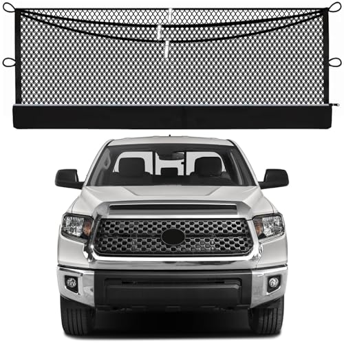 Image of 3-Layer Cargo Net for Toyota Tundra 2007-2026, Zoned Storage Truck Bed Net | with Integrated Zippered Storage Bag, Heavy-Duty Cargo Organizer Netting for Camping, Trips & Everyday Use