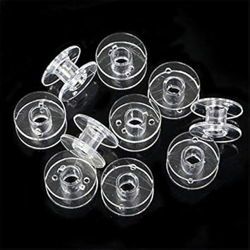 Plastic Transparent Bobbins for Any Automatic Sewing/Embroidery Machines (Singer/Usha/Brother)