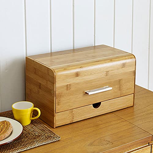Boîte à pain en bambou durable avec couvercle rabattable de cuisine - 4