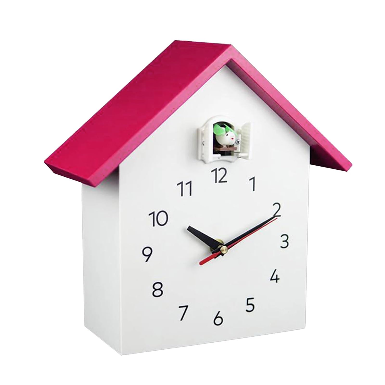Gsclz Pink Modern Cuckoo Clock Intelligent Telling Time Wall Home Decor For Wall Art Home Office Decoration(Pink)