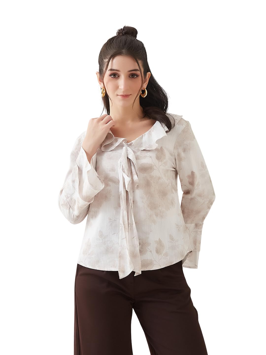 Latin Quarters Women Off White Printed Full Sleeves Casual Top_XL-picture-16