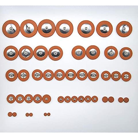 47 Saxophone Pads for Alto Saxophone - Universal Set - Metal Resonators - Soundman® Leather Pads for Alto Saxophone Workshop Repairing pad set sax 47 pcs Cover