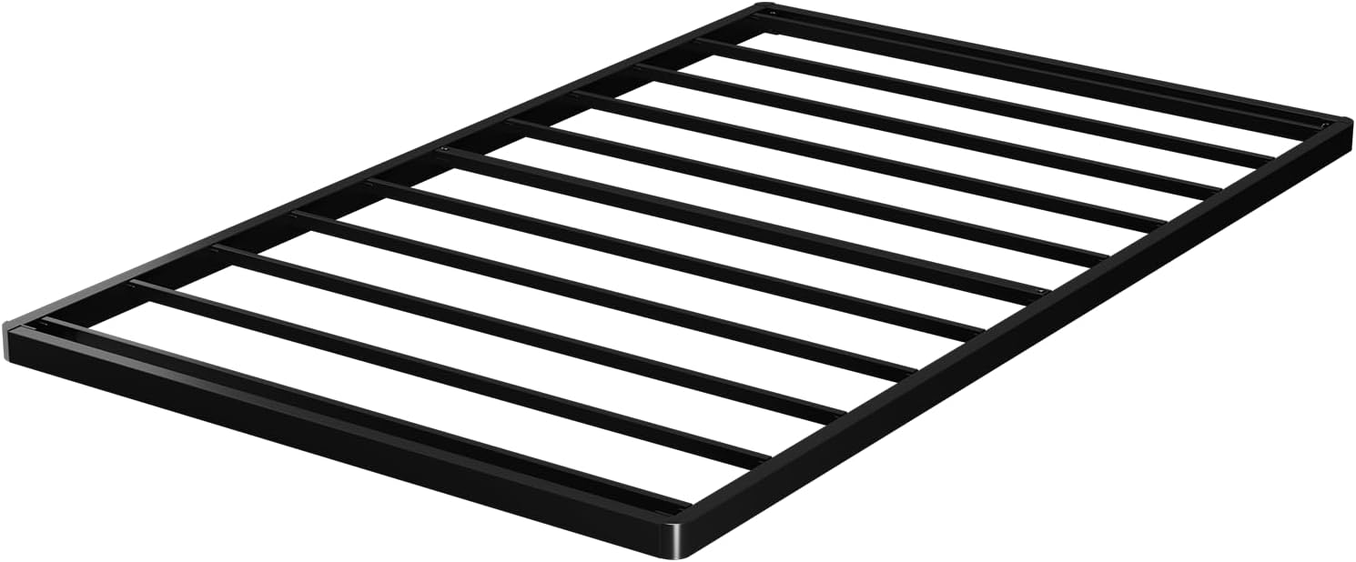 Bednowitz Twin Box Spring 2 Inch High & Bed Slat Replacement, Heavy Duty Mattress Support Metal Bunkie Board, Low Profile Bed Frame, Sturdy Steel Structure, Easy Assembly, Noise Free Twin 2 Inch