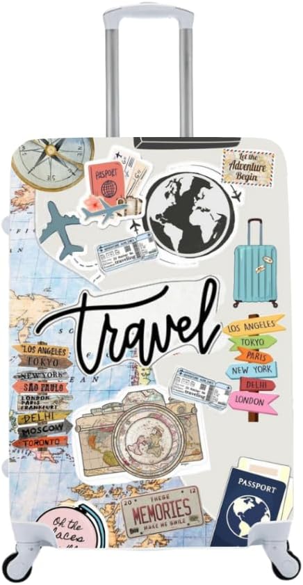 Capa De Mala Elástica Protetora Reutilizável Para Viagens Aéreas Capa Mala Proteção Estilo E Praticidade(Tema Viagens 04,M=23kg) Capa De Mala Elástica Protetora Reutilizável Para Viagens Aéreas Capa Mala Proteção Estilo E Praticidade(Tema Viagens 04,M=23kg)