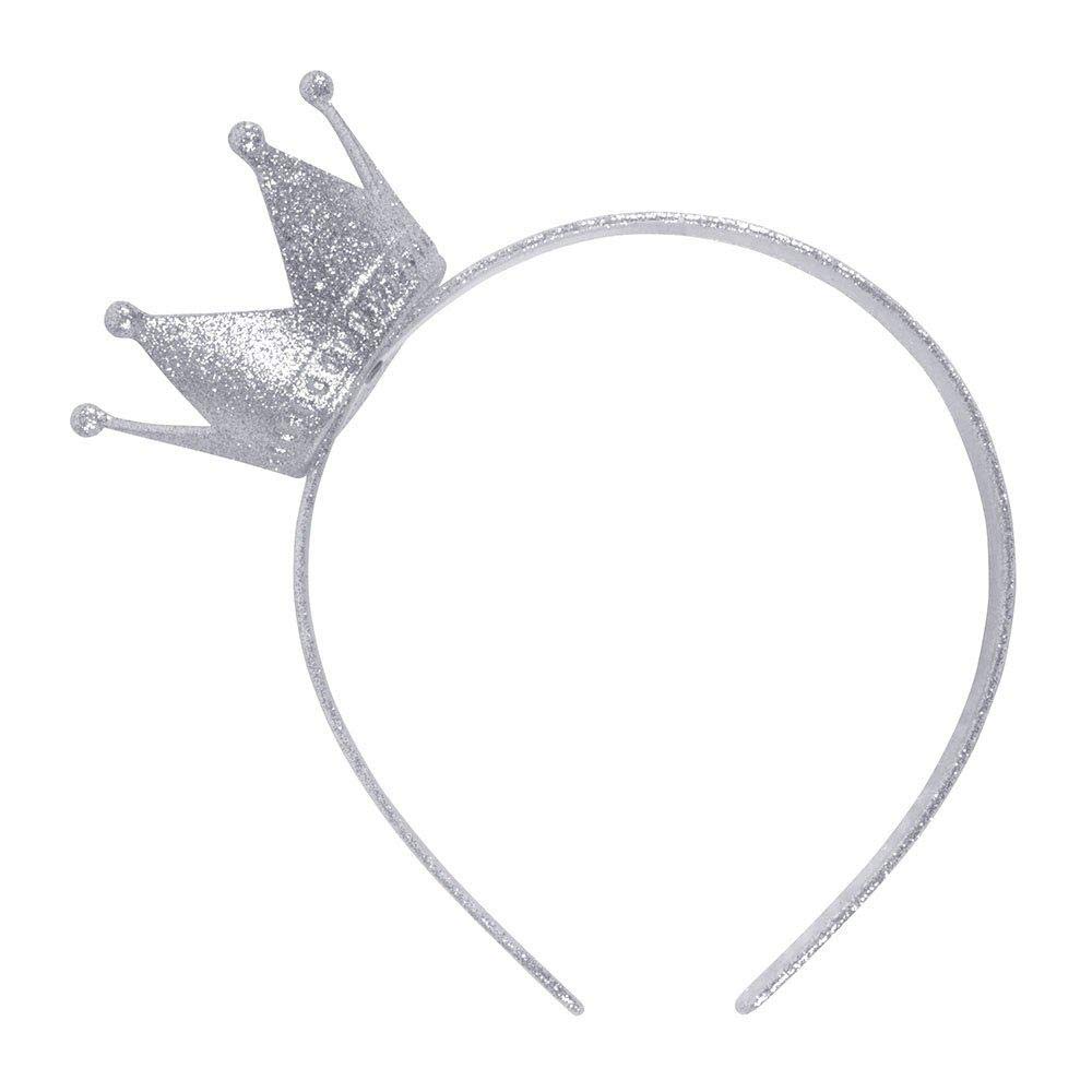 Bristol Novelty BA1049 Crown Headband, Womens, Silver, One Size