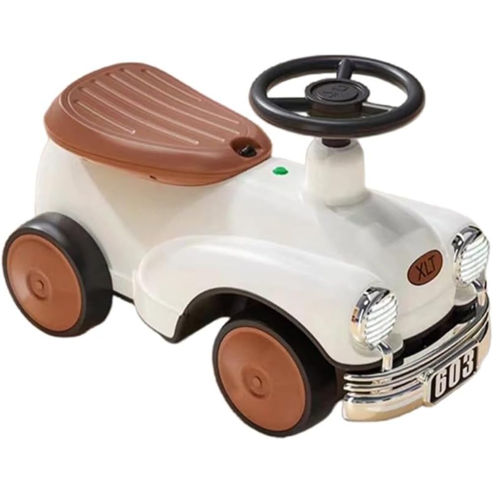 レトロカー風ミニカー四輪 シルバー ナンバー1　足こぎ　オモチャ　子供 Amazon.co.jp: Guyyelt 乗用玩具子供 車足こぎ乗用玩具