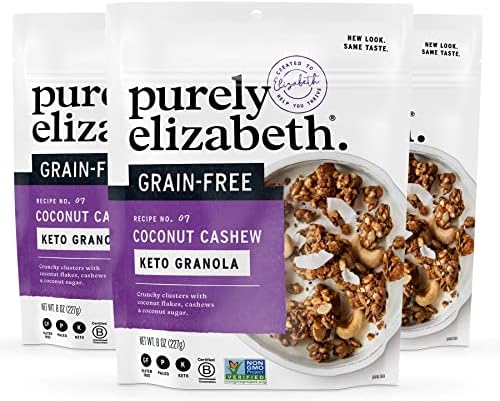 Purely Elizabeth, Coconut Cashew, Keto Granola, Grain-Free, Paleo (3 Ct, 8oz Bags)