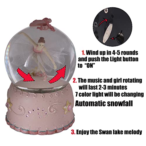 Singeek Ballerina Snow Globe Plays Ballet Tune,Christmas Music Snowglobes Ballet Recital Gifts (Classic Swan Lake Tune) #TOP2