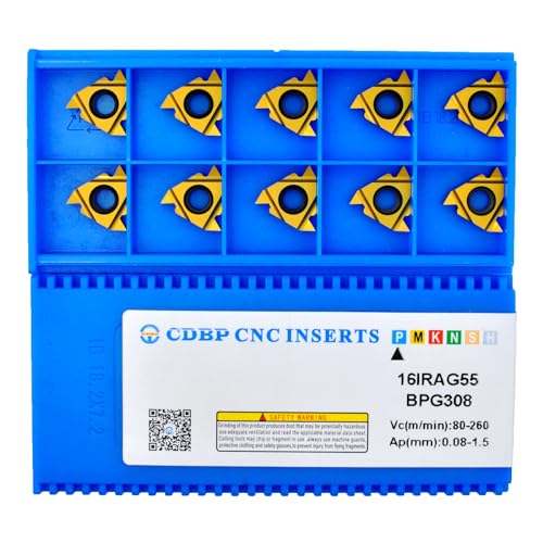 CDBP 16IR AG55 Inserto roscado de carburo Indexable para CNC Torno, 10 uds
