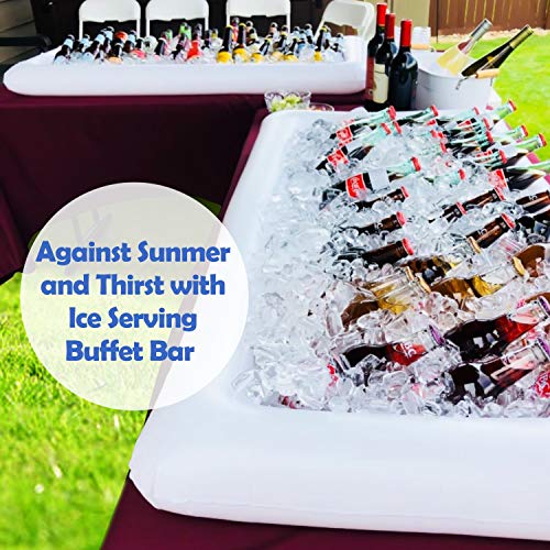 Novelty Place [Large Size] Inflatable Ice Serving Buffet Bar with Drain Plug - Salad Food & Drinks Tray for Party Picnic & Camping (Pack of 3) - Thumbnail 5