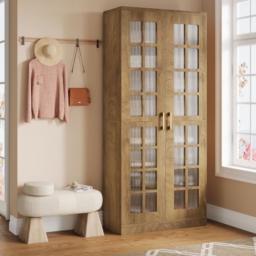 Image of Tribesigns Tall Shoe Cabinet with Doors, 8-Tier Modern Shoe Storage Cabinet