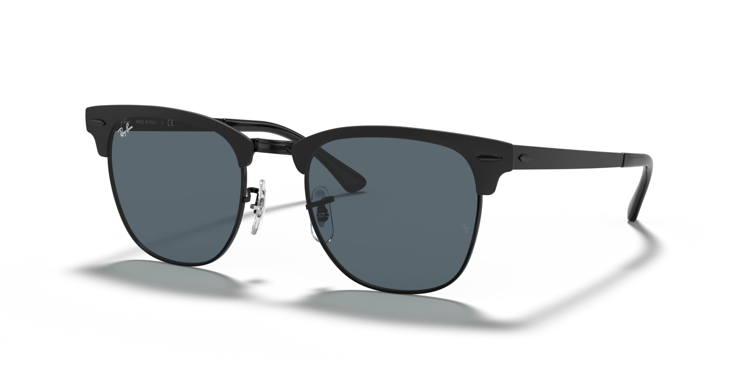 Ray-Ban Metal Clubmaster Sunglasses in Matte Black Blue RB3716 186/R5 51