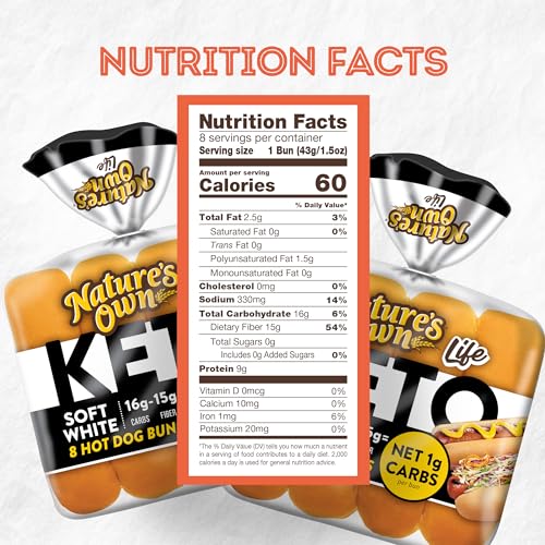 Nature’s Own, Keto Hot Dog Buns, 12 Ounce