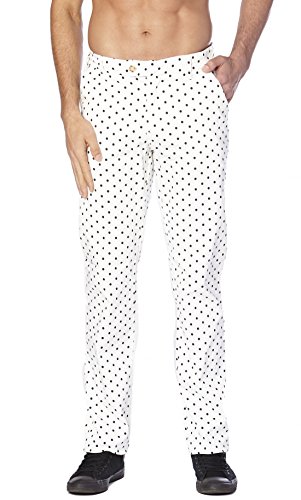 Collection Men's Dress Pants Polka DOT Design White Color Black Dots