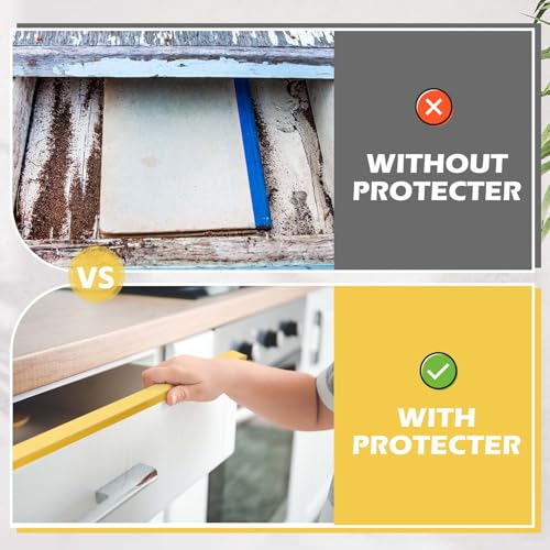 Image of MorningRo 8 Pcs Aluminum Cabinet Edge Protector for Wall Door Frame Cabinets Protection, Slip on Cabinet Door Edge Protector for Prevent Wear, Suit for Thickness Less Than 3 /4 inch(Gold)