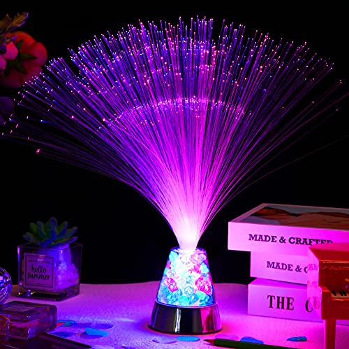 2 Packs LED Fiber Optic Lamp Color Changing Fiber Optic Centerpiece