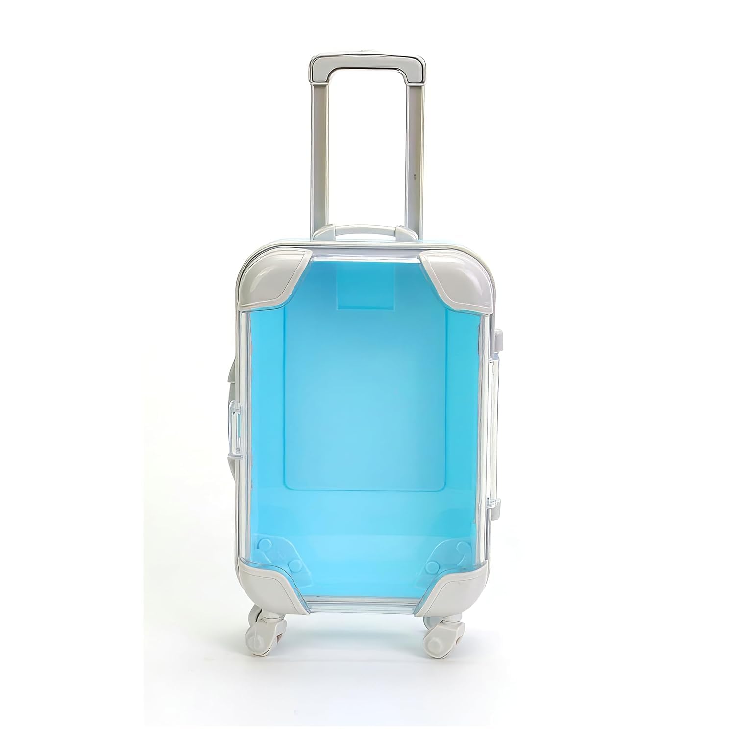 trofflly Toy Suitcase for Kids Pretend Play Travel with Rolling Wheels, Handle Luggage Role for Boys & Girls and use for Mini Trolley Suitcase Candy Box for Lashes and Candy (Sky Blue)-picture-54
