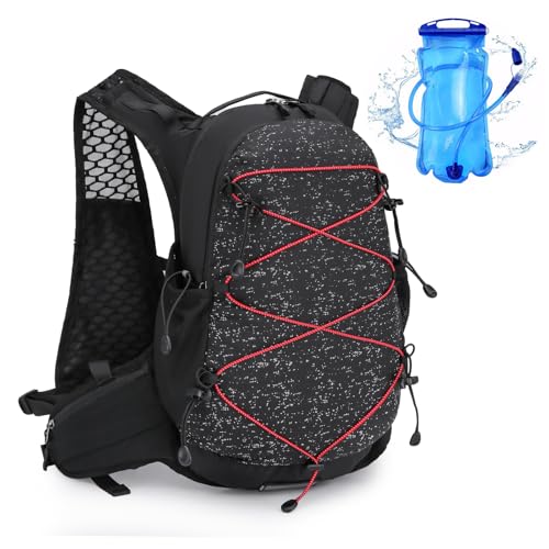Running Vest with Water Bladder ,Hydration Vest Backpack for Women and Men,Lightweight Pack with 2L Water Bladder Backpack for Hiking Trail Running Cycling and Race Marathon (Black, Style02)