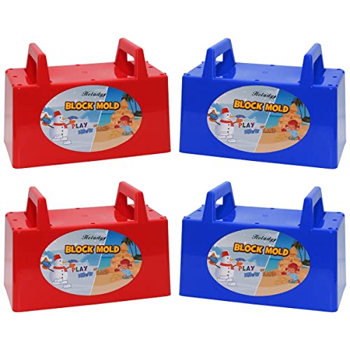 Holady Snow Fort Building Block,Snow Brick Maker and Sand Castle Mold, Beach and Snow Toys Kits for Kids, Outdoor Winter and Summer Fun Set Toys?4 PCS?