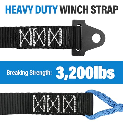 64in Plow Strap Fit For ATV UTV Winch, Heavy Duty Snow