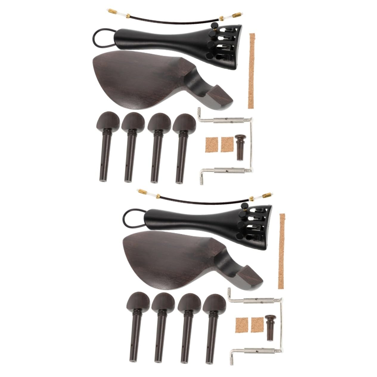 ibasenice 2ensembles Kit De Bois Pour Violon Accessoires De Mentonnière Chevilles Et Cordes Bois Avec Vis Argentées Et Facile à Installer