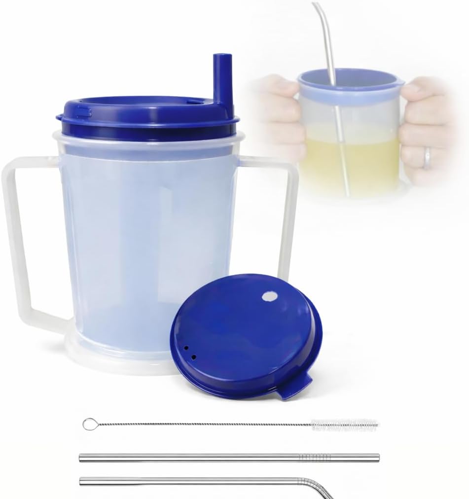 Adult sippy cups for elderly spill proof with straw Adult sippy cup for elderly spill proof | Spill proof cup | Set of 5 pcs with stainless steel straws and dishwasher