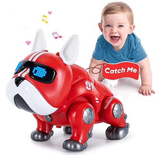 TNOIE Baby Spielzeug,Roboter Hund Smart Interaktive Roboter Haustiere, Light Up Musik Spielzeug für Kinder Elektronische Walking Dancing Pug Puppy Geburtstag für Jungen Mädchen Kleinkind Cover