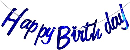 Cartel brillante de feliz cumpleaños pancarta iridiscente de feliz cumpleaños decoración de cumpleaños guirnalda de banderines suministros